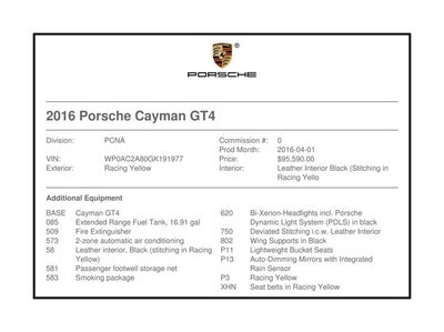 2016 Porsche Cayman GT4