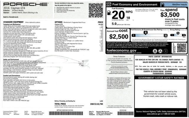 2016 Porsche Cayman GT4