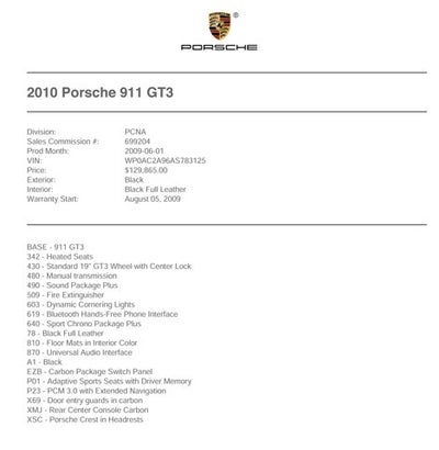 2010 Porsche 911 GT3