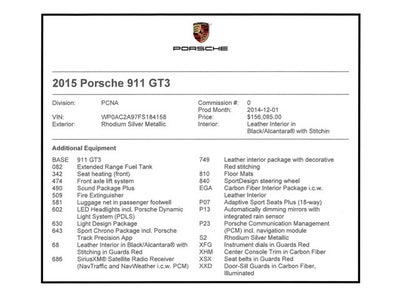 2015 Porsche 911 GT3