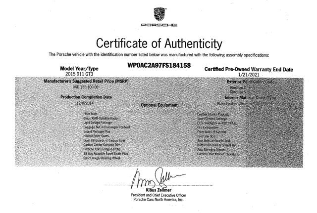 2015 Porsche 911 GT3