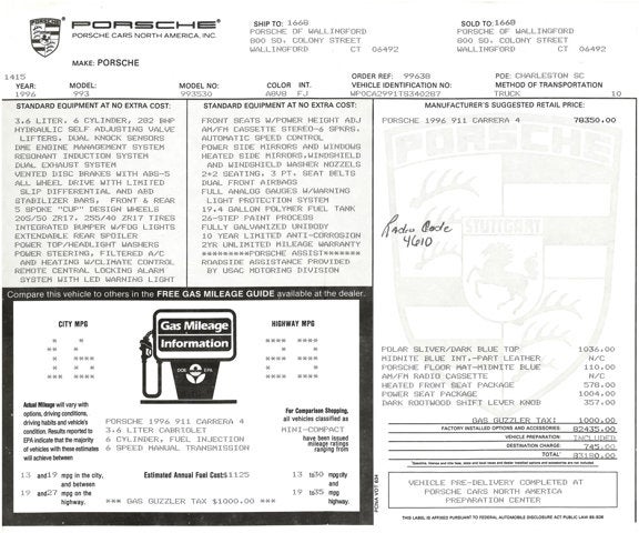1996 Porsche 911 Carrera 4 Cabriolet