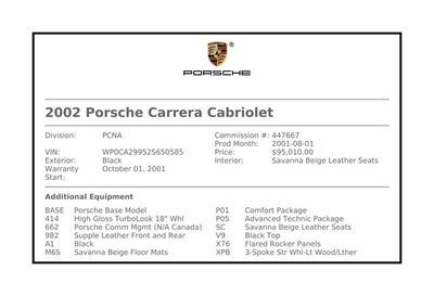 2002 Porsche 911 Carrera Cabriolet