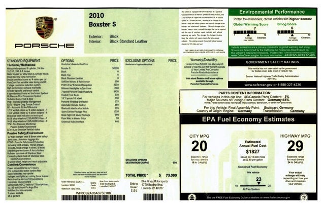 2010 Porsche Boxster S