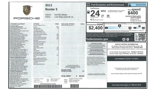 2013 Porsche Boxster S