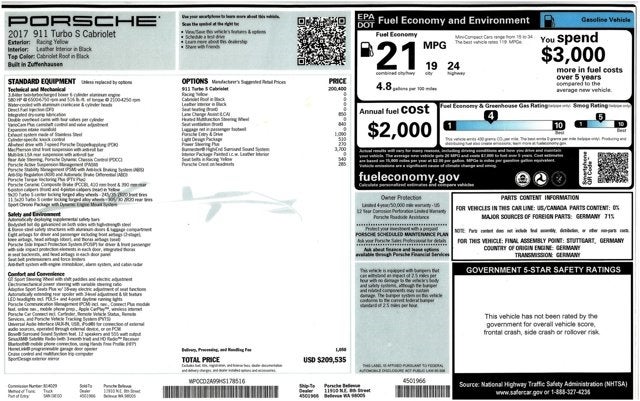 2017 Porsche 911 Turbo S Cabriolet