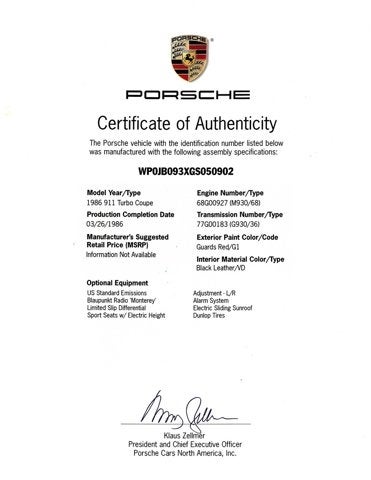1986 Porsche 911 Turbo