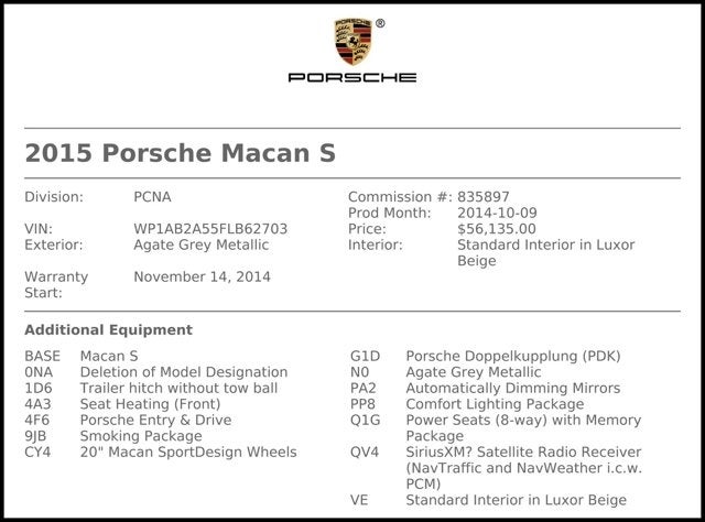 2015 Porsche Macan S