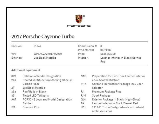 2017 Porsche Cayenne Turbo