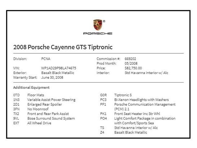 2008 Porsche Cayenne GTS