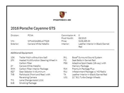 2016 Porsche Cayenne GTS