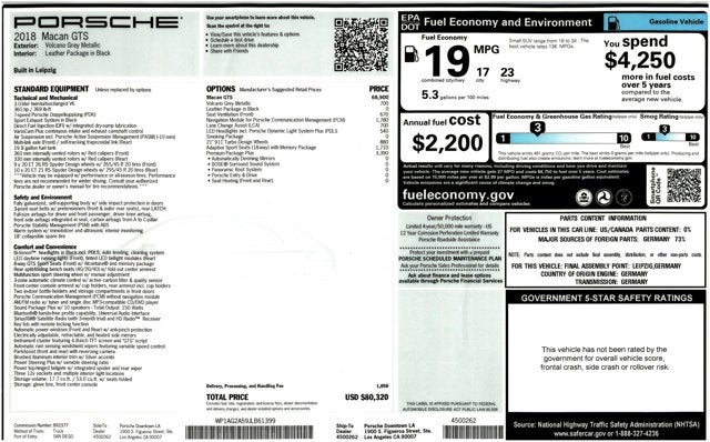 2018 Porsche Macan GTS