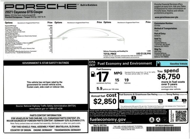2021 Porsche Cayenne GTS Coupe