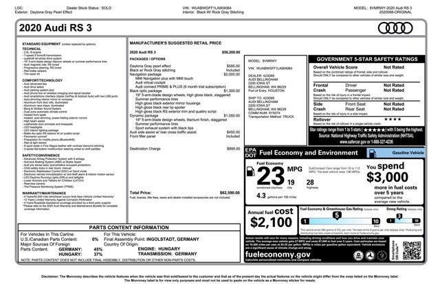 2020 Audi RS 3 Sedan 2.5 TFSI