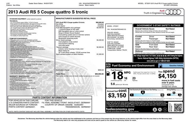 2013 Audi RS 5 2dr Cpe