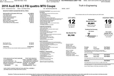 2010 Audi R8 4.2L Quattro Coupe