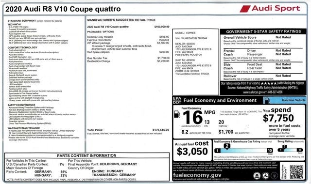 2020 Audi R8 Coupe V10