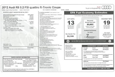 2012 Audi R8 5.2 Stasis Challenge Extreme