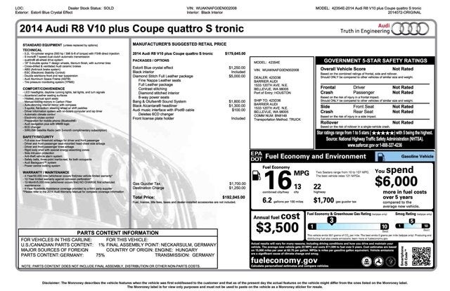 2014 Audi R8 V10 plus