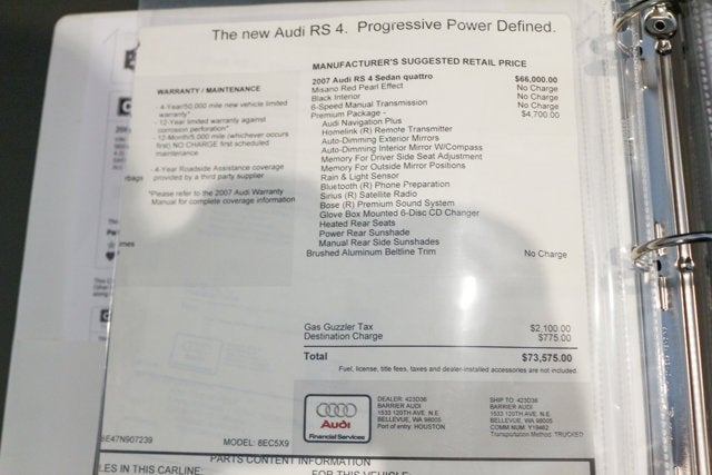 2007 Audi RS 4 4dr Sdn