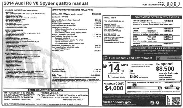 2014 Audi R8 V8
