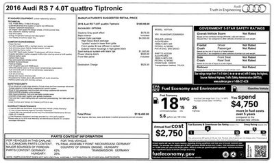 2016 Audi RS 7 Prestige