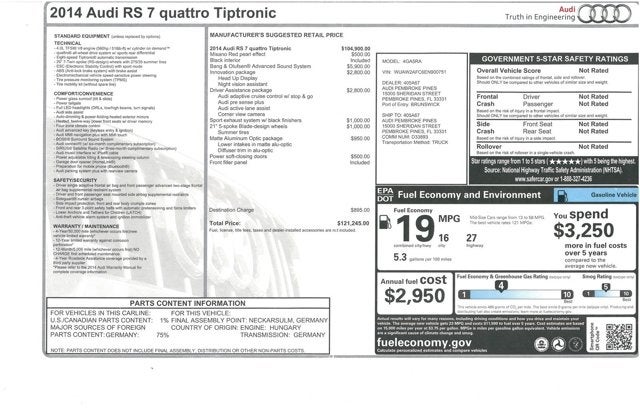 2014 Audi RS 7 Prestige