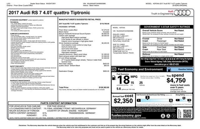 2017 Audi RS 7 Prestige