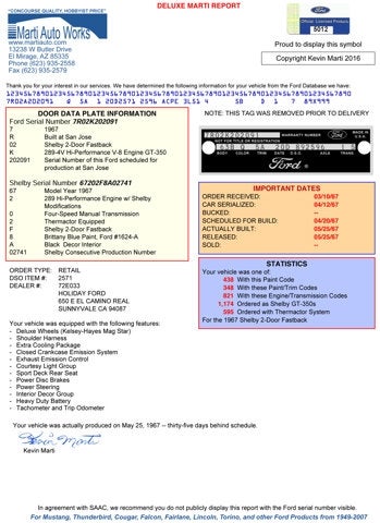 1967 Shelby GT350 Fastback