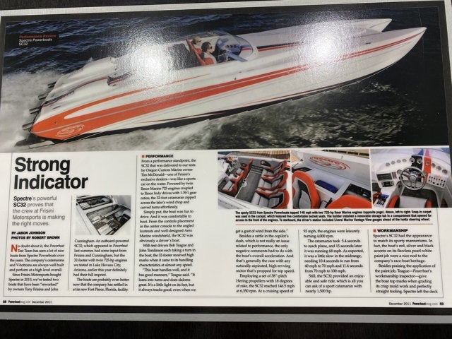 2011 Spectre SC32 Power Boat