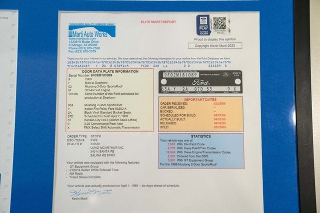 1969 Ford Mustang Sport Roof