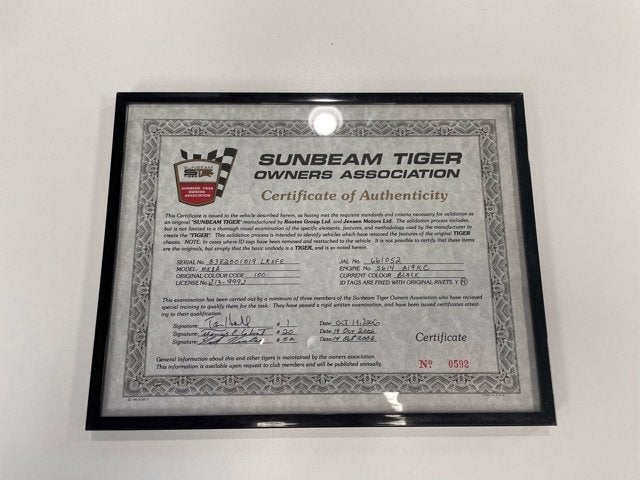 1966 Sunbeam Tiger MK IA Roadster