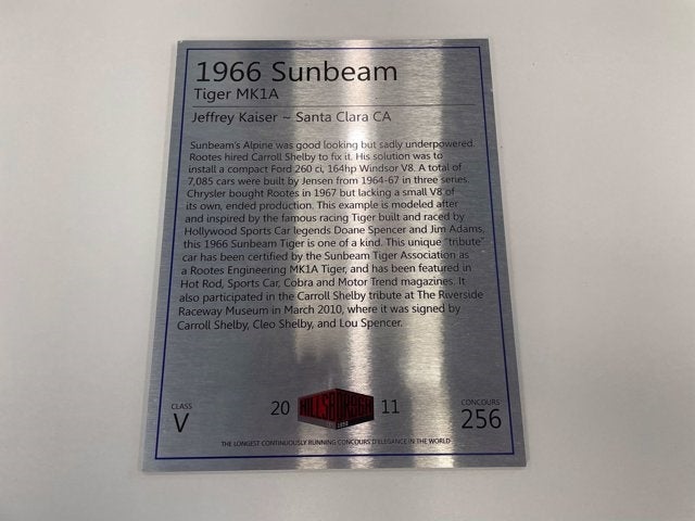 1966 Sunbeam Tiger MK IA Roadster