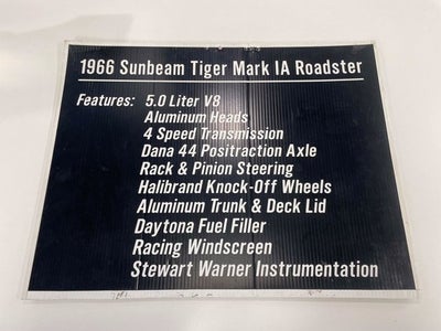 1966 Sunbeam Tiger MK IA Roadster