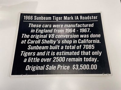 1966 Sunbeam Tiger MK IA Roadster