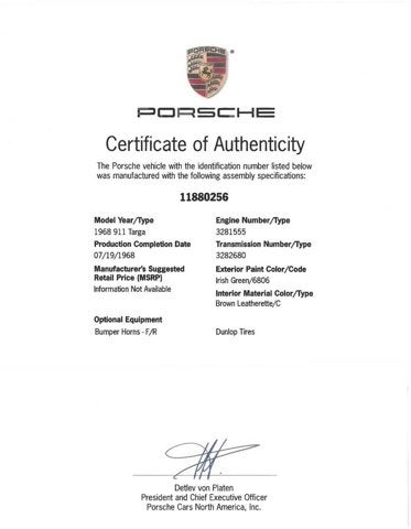 1968 Porsche 911 Targa Soft Window