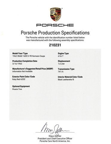 1962 Porsche 356B Super 90 Coupe