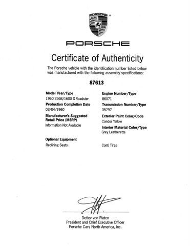 1960 Porsche 356B Roadster