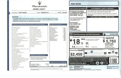 2022 Maserati MC20 Coupe
