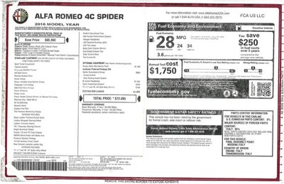 2016 Alfa Romeo 4C Spider