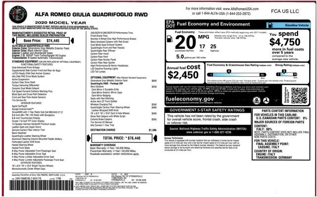2020 Alfa Romeo Giulia Quadrifoglio