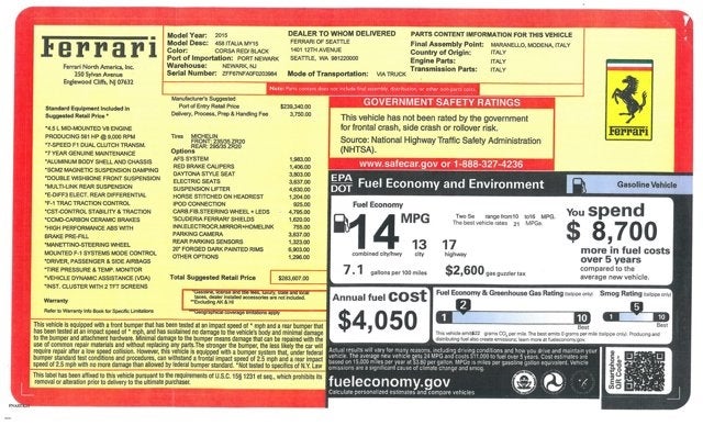 2015 Ferrari 458 Italia 2dr Cpe