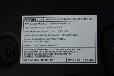 2015 Ferrari 458 Italia 2dr Conv