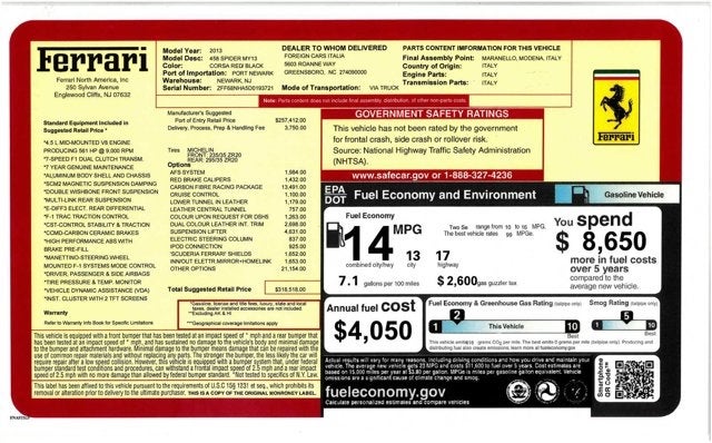 2013 Ferrari 458 Italia 2dr Conv
