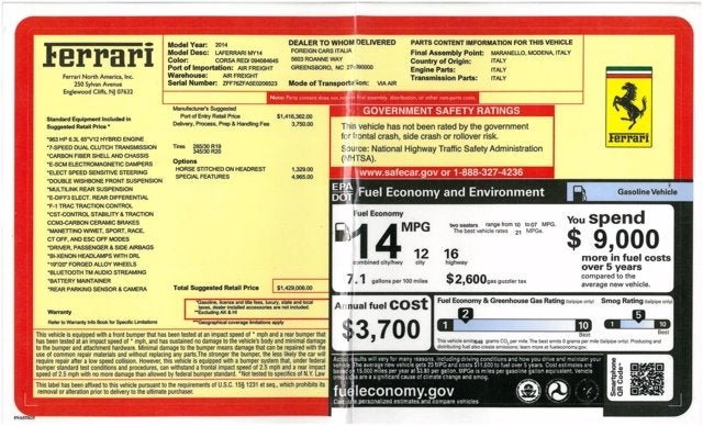 2014 Ferrari LaFerrari 2dr Cpe