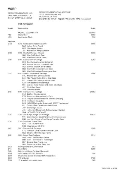 2020 Mercedes-Benz Sprinter Crew Van Base