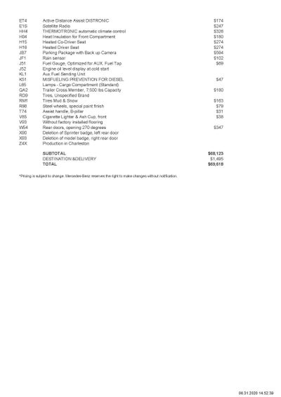 2020 Mercedes-Benz Sprinter Crew Van Base
